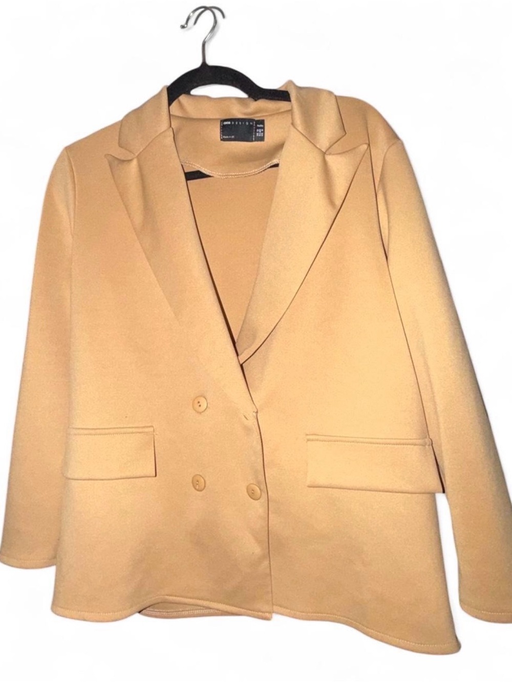 ASOS Double-Breasted Camel Blazer Jacket